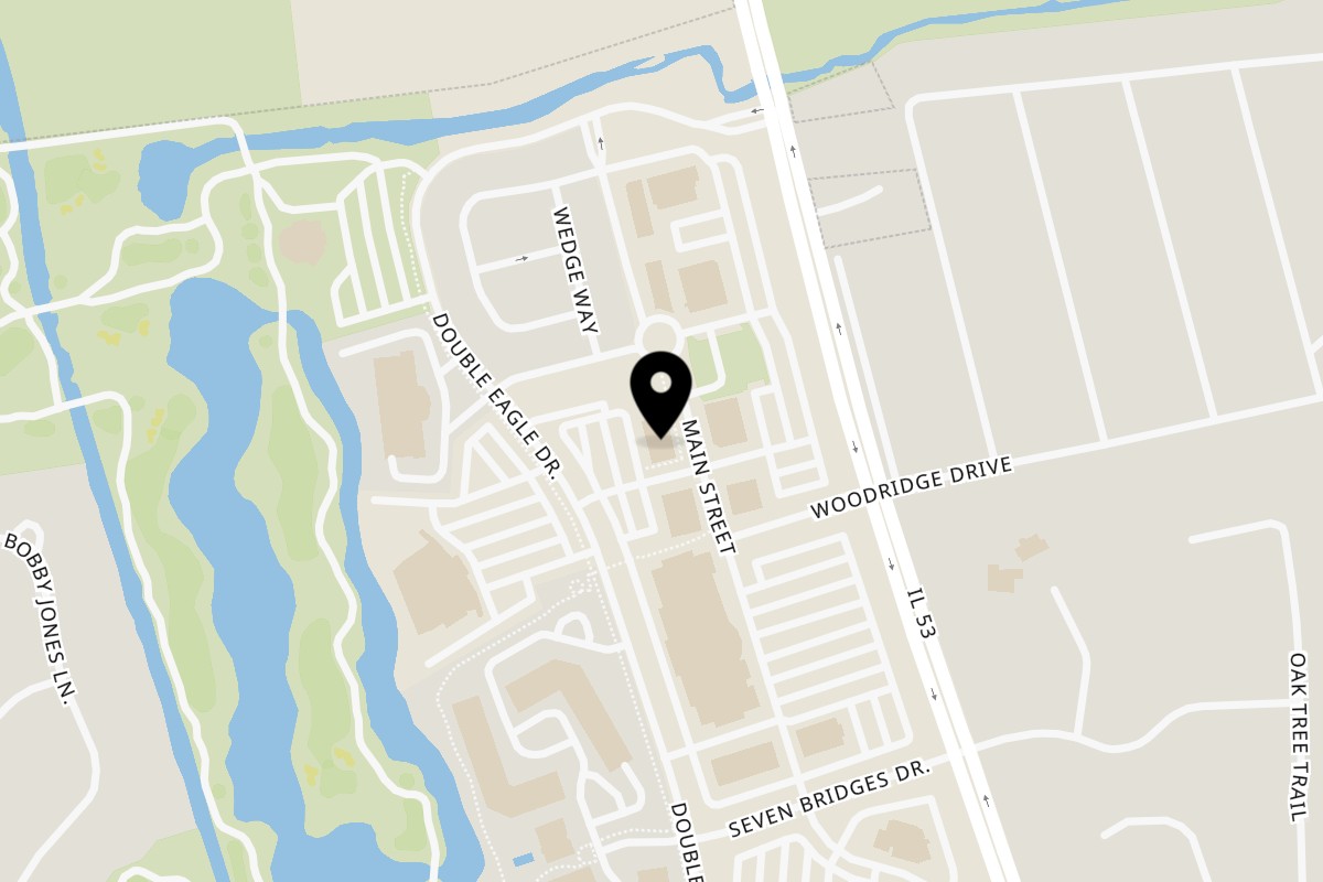 Map showing the location of Tapri Indian Bistro on 6430 Main St Ste 130 in Woodridge